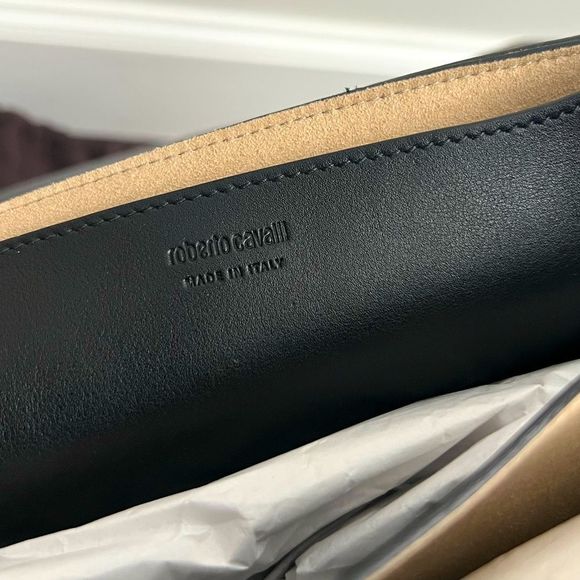 Roberto Cavalli Medium Black Leather Handbag NWT $1495 - Picture 7 of 14